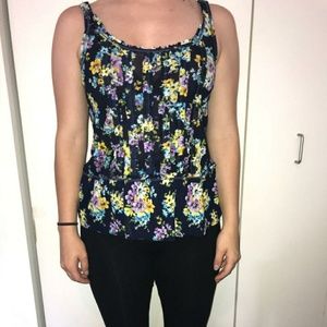 Aeropostale Floral Peplum Tank Size S